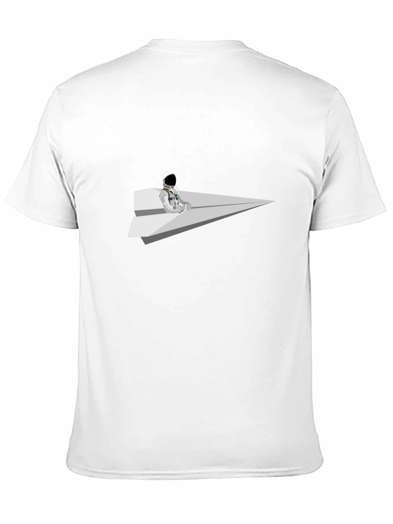 Camiseta Negra Astronauta Avión de Papel