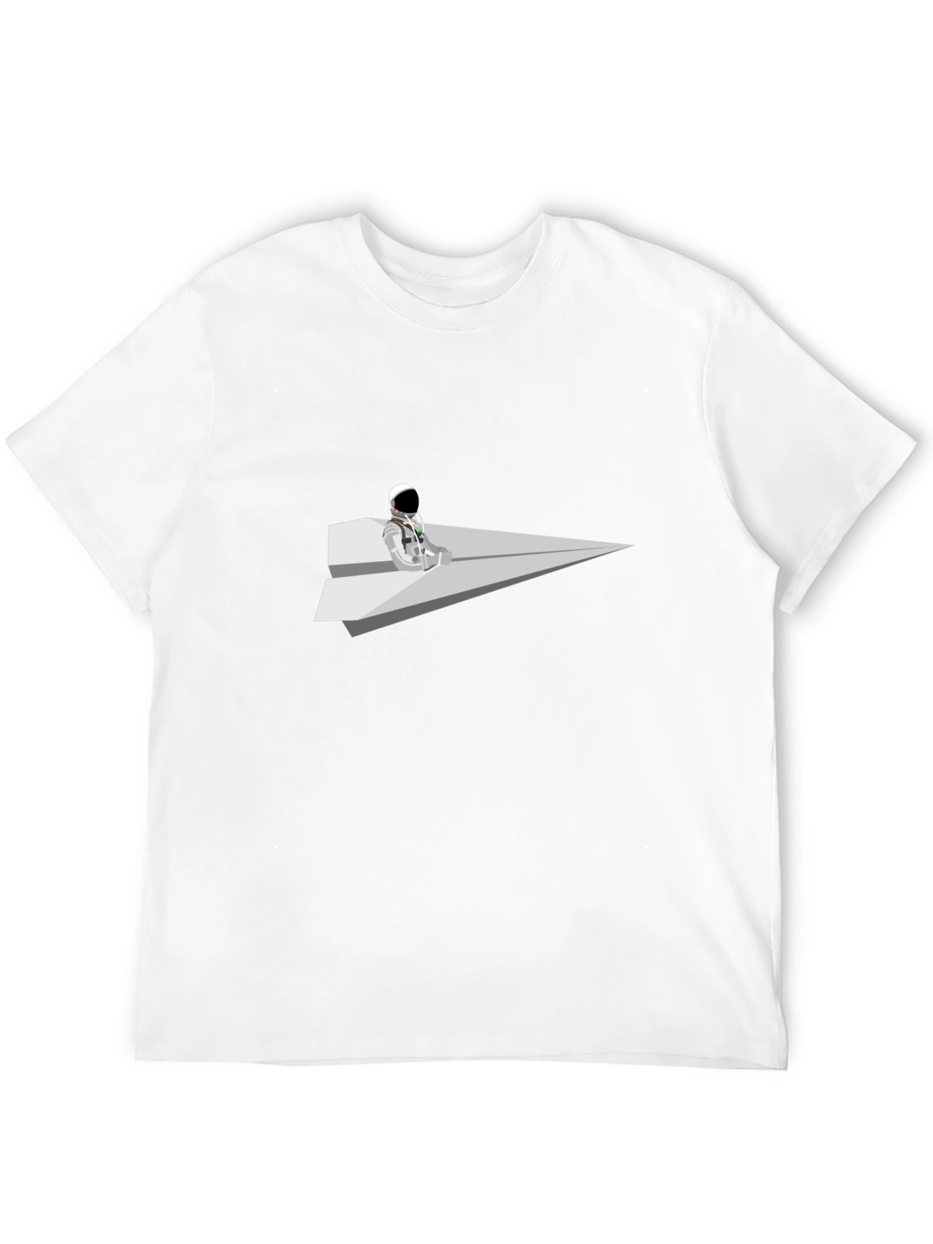 Camiseta Negra Astronauta Avión de Papel