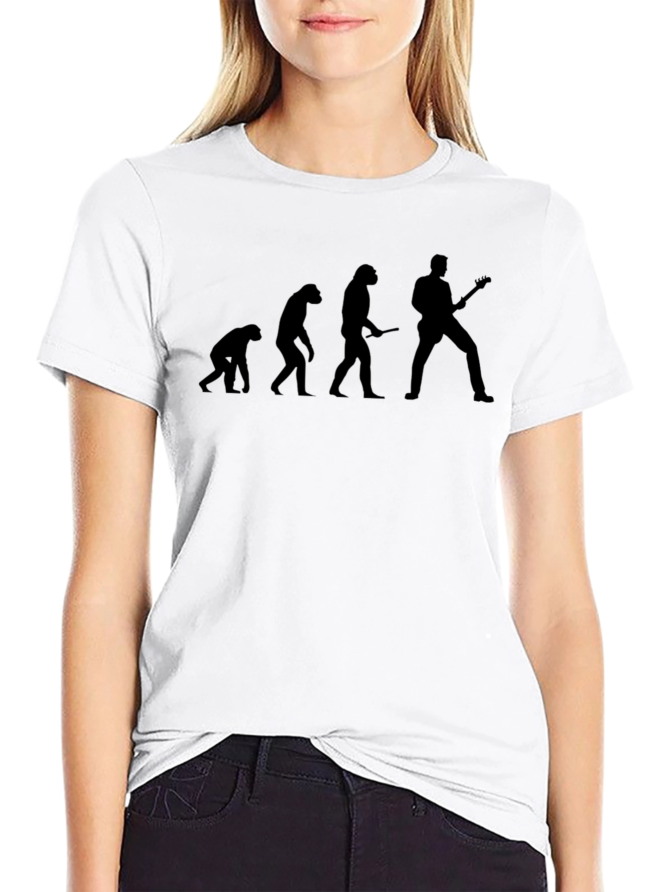 Camiseta Negra Evolución Guitarrista