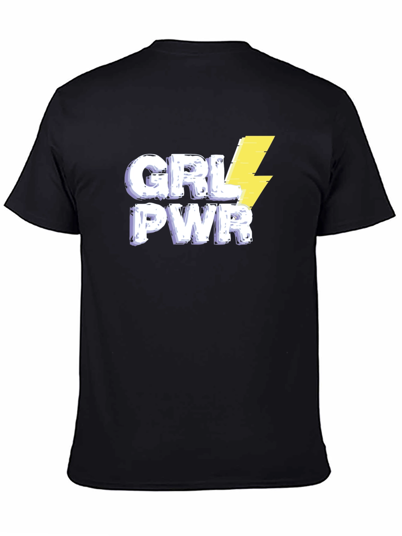 Camiseta Negra GRL PWR con Rayo para Mujer