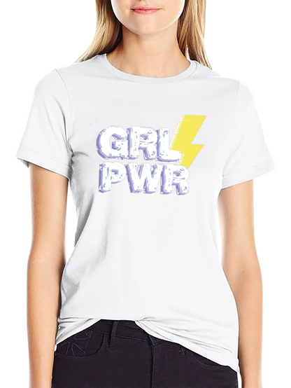 Camiseta Negra GRL PWR con Rayo para Mujer