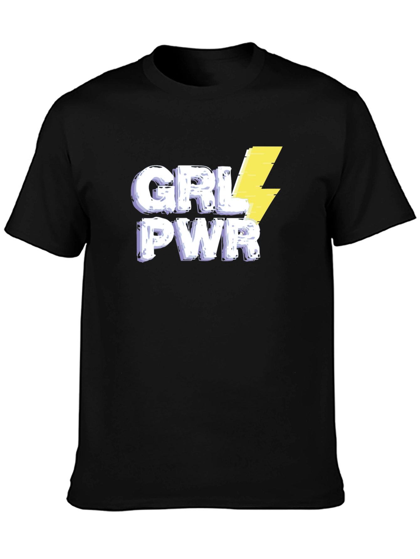 Camiseta Negra GRL PWR con Rayo para Mujer
