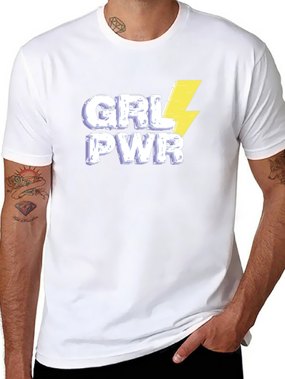 Camiseta Negra GRL PWR con Rayo para Mujer