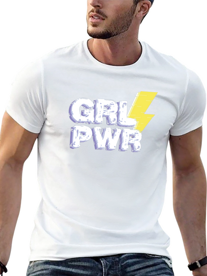 Camiseta Negra GRL PWR con Rayo para Mujer