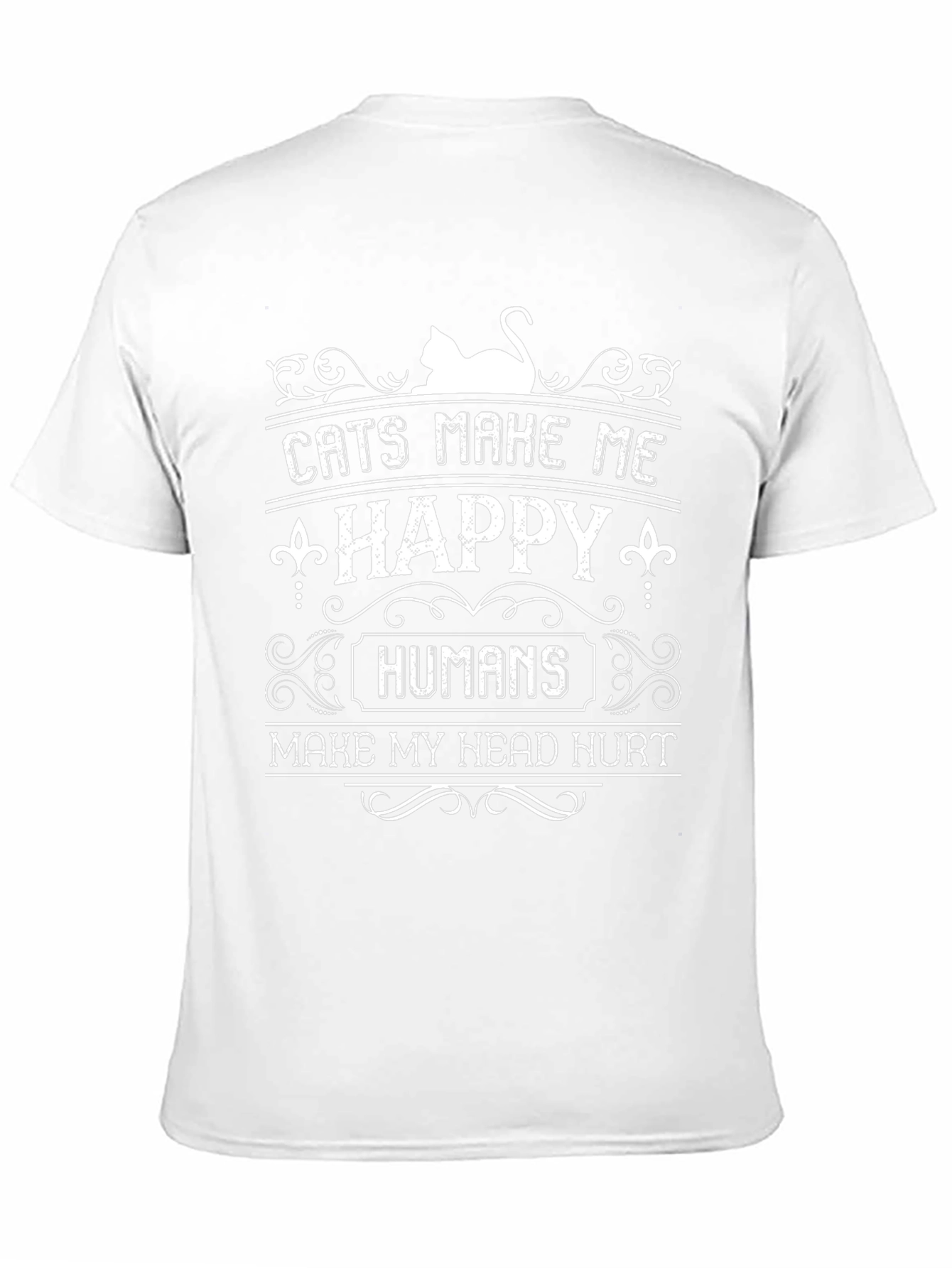 Camiseta Negra con Diseño de Gatos y Humor