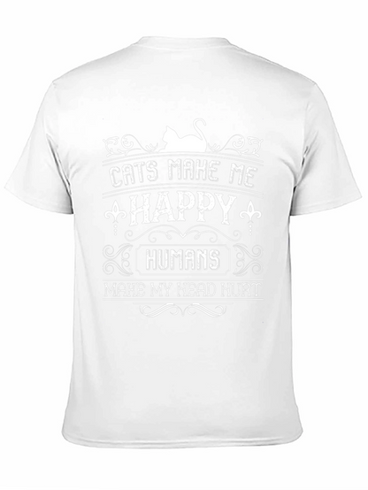 Camiseta Negra con Diseño de Gatos y Humor