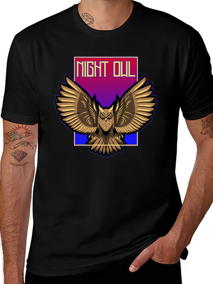 Camiseta Negra Night Owl para Hombre