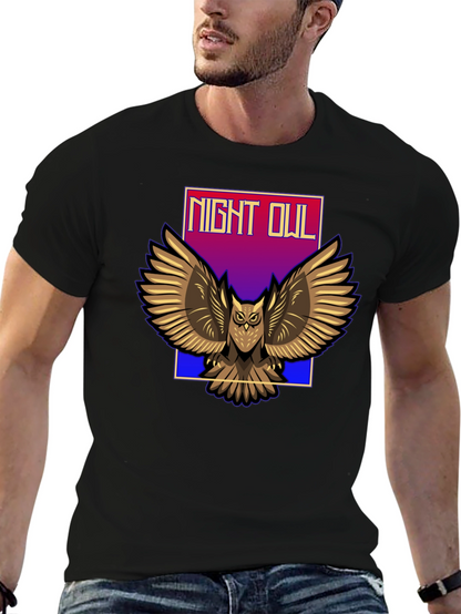 Camiseta Negra Night Owl para Hombre