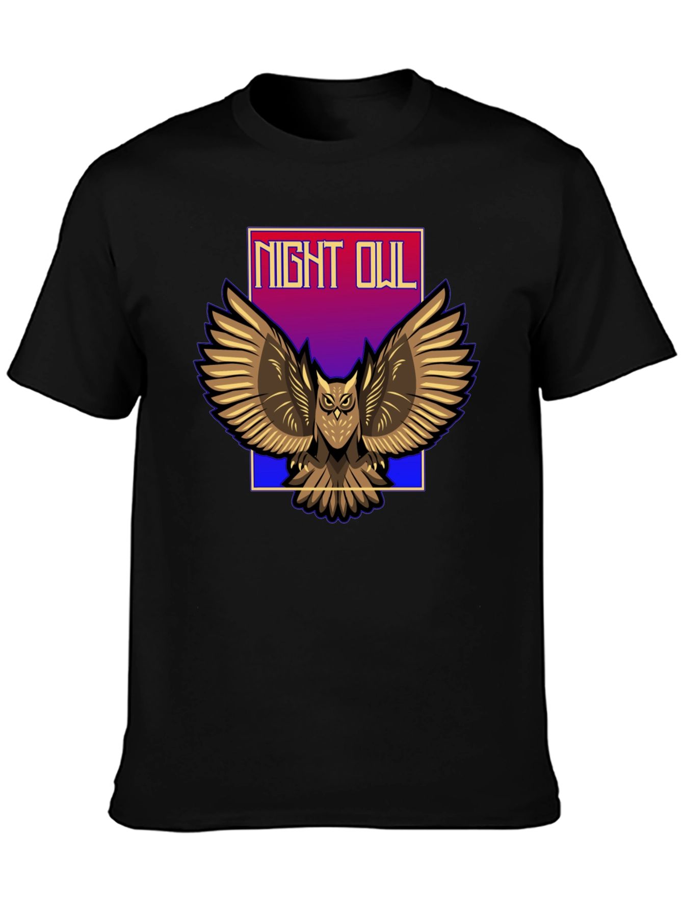 Camiseta Negra Night Owl para Hombre
