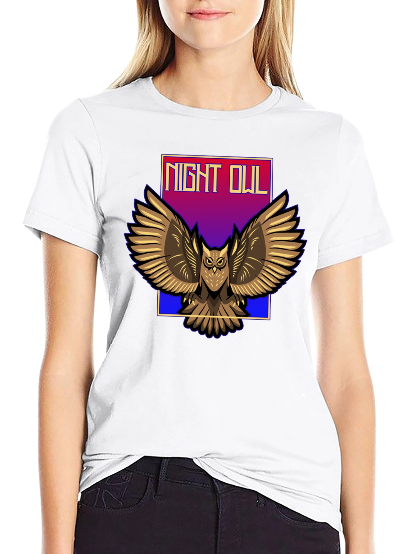 Camiseta Negra Night Owl para Hombre