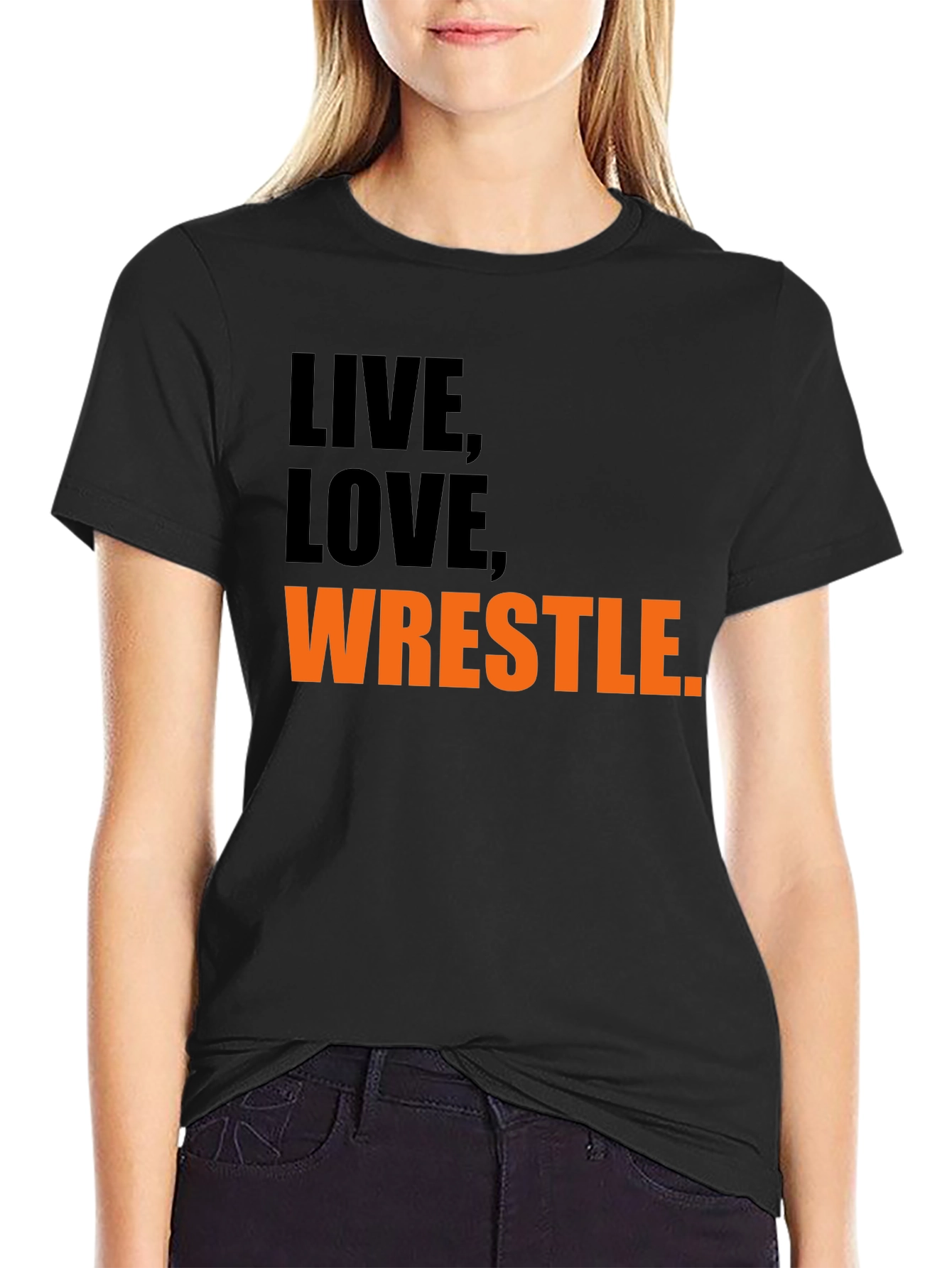 Camiseta Negra Live Love Wrestle