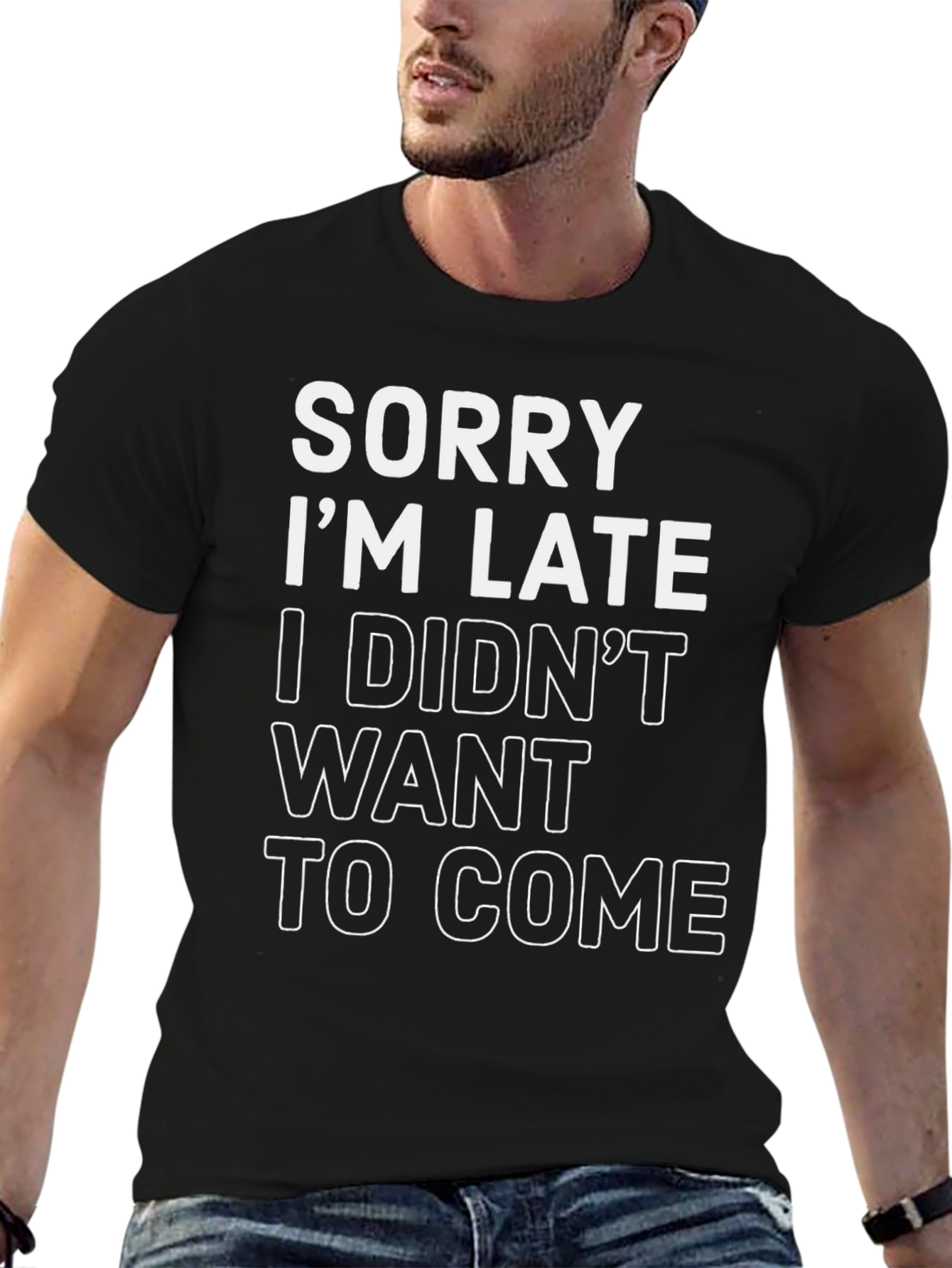 Camiseta Negra: Lo Siento Llego Tarde