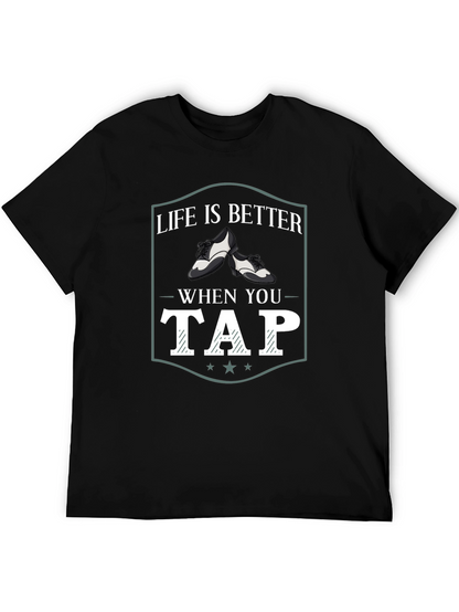 Camiseta Negra La Vida es Mejor Bailando Tap