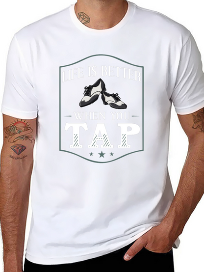 Camiseta Negra La Vida es Mejor Bailando Tap