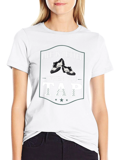 Camiseta Negra La Vida es Mejor Bailando Tap