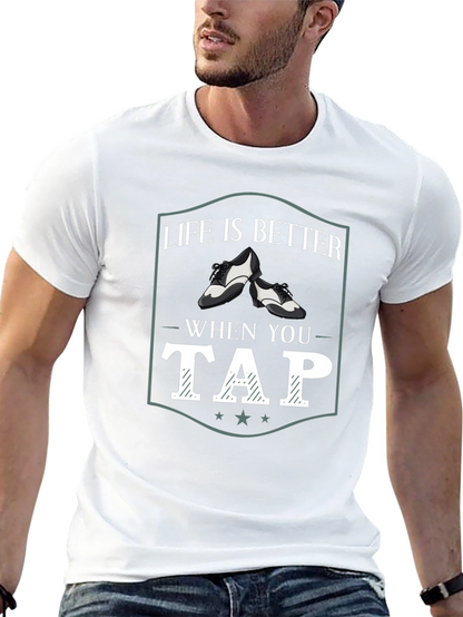 Camiseta Negra La Vida es Mejor Bailando Tap