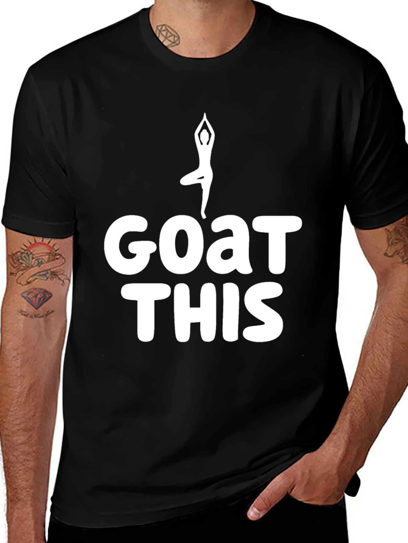 Camiseta Negra Yoga GOAT THIS - Comodidad y Estilo
