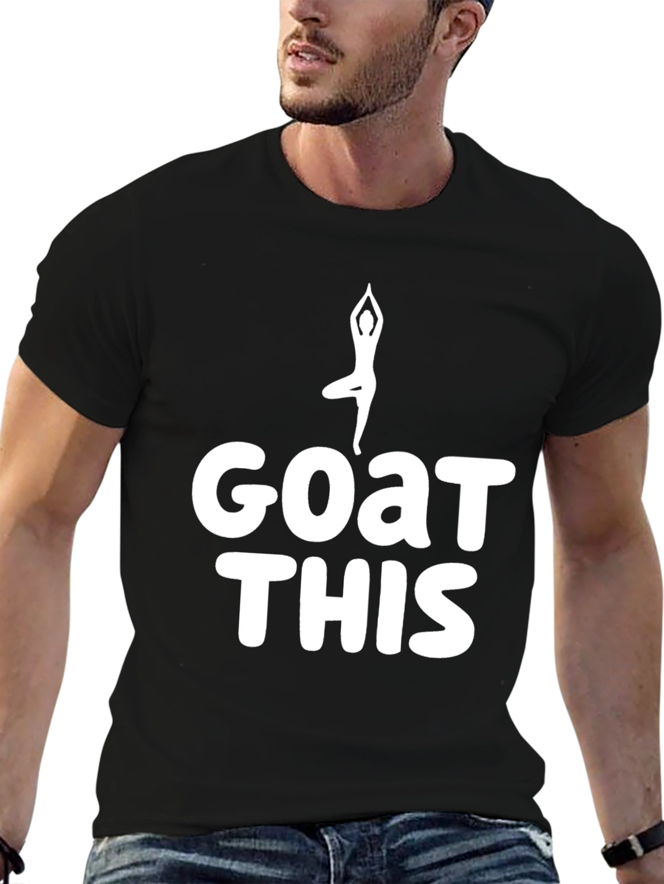 Camiseta Negra Yoga GOAT THIS - Comodidad y Estilo