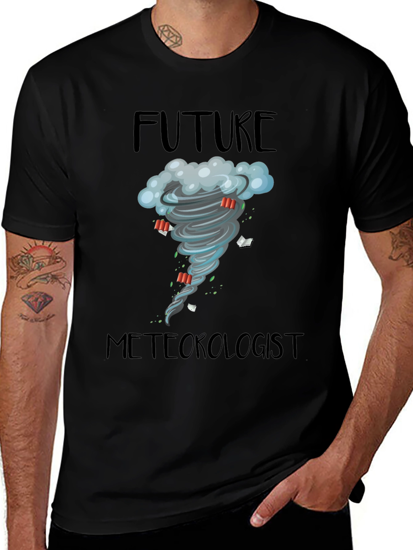 Camiseta Negra Meteorólogo del Futuro