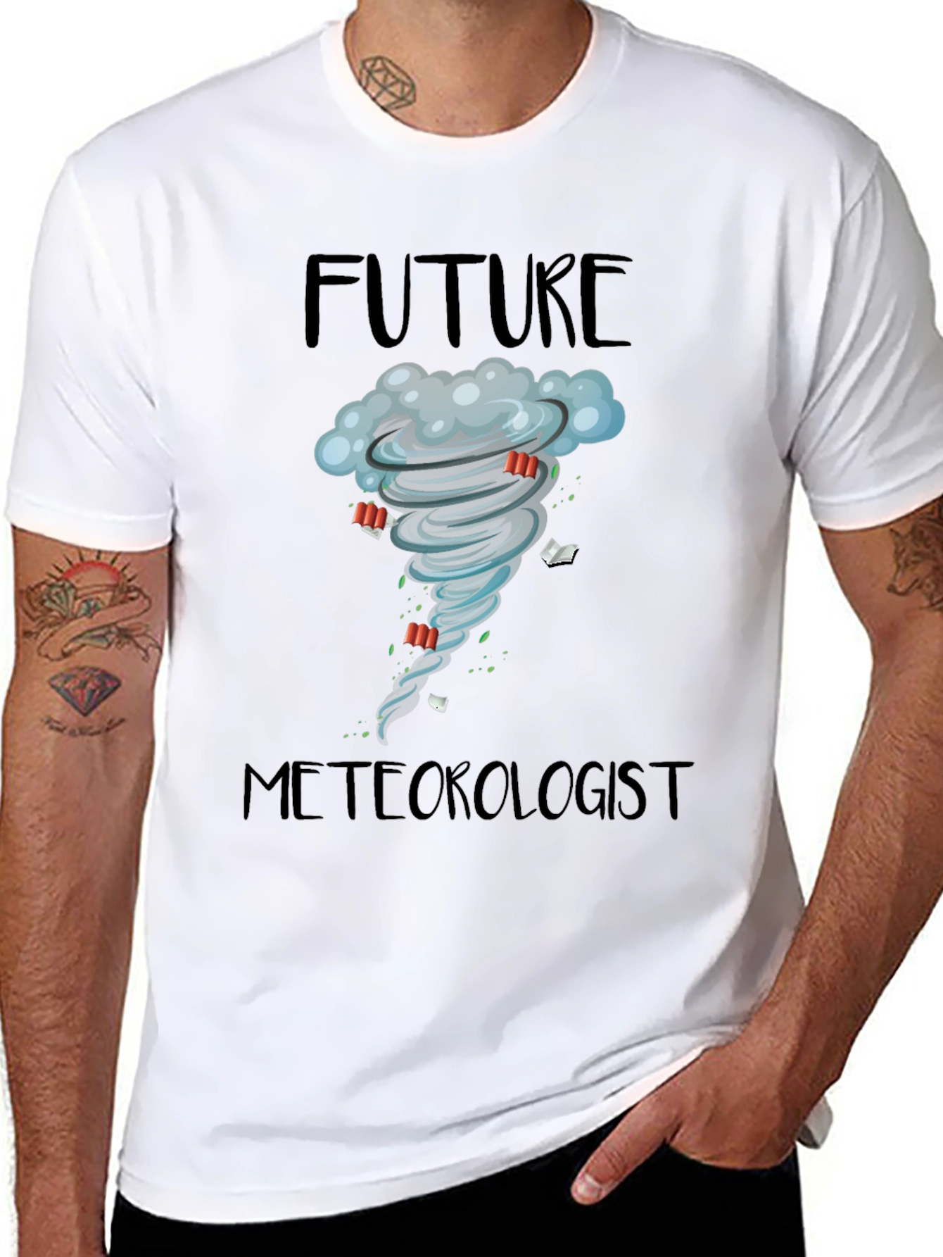 Camiseta Negra Meteorólogo del Futuro