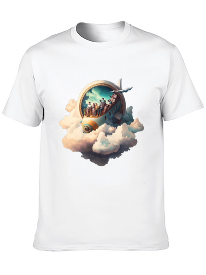Camiseta Negra con Diseño de Avión Fantasía