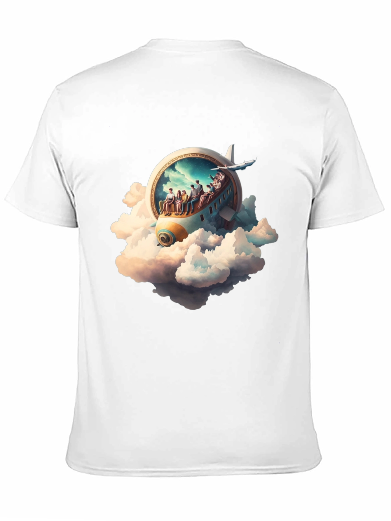 Camiseta Negra con Diseño de Avión Fantasía