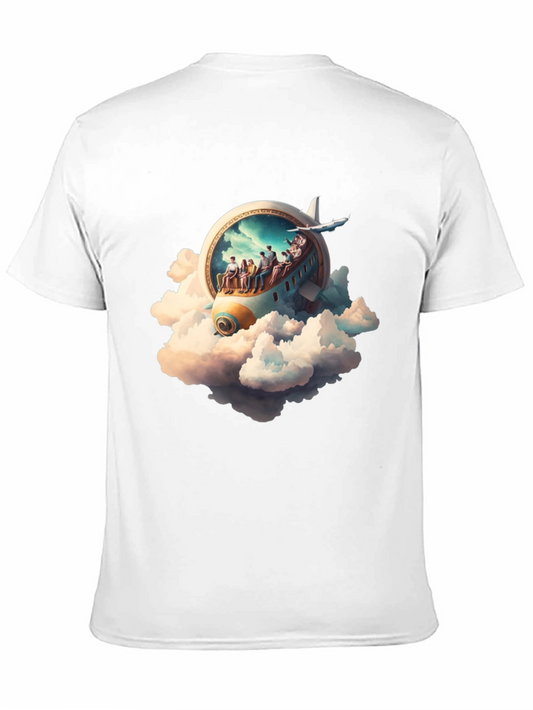 Camiseta Negra con Diseño de Avión Fantasía