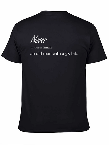 Camiseta Hombre Negra Nunca Subestimes a un Viejo