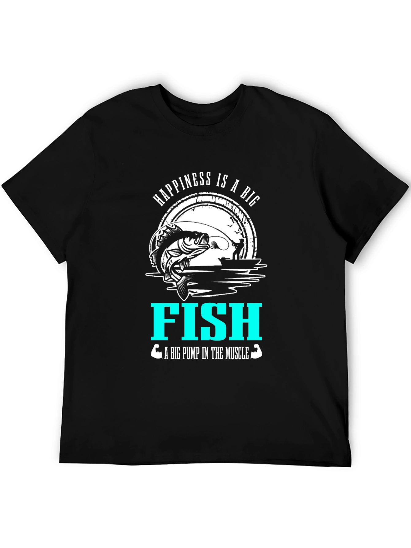 Camiseta Negra Happiness is a Big Fish