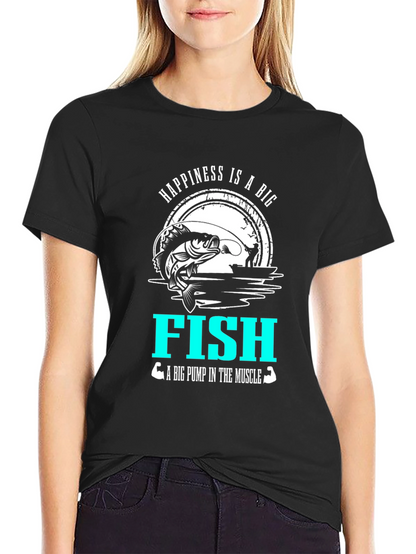 Camiseta Negra Happiness is a Big Fish