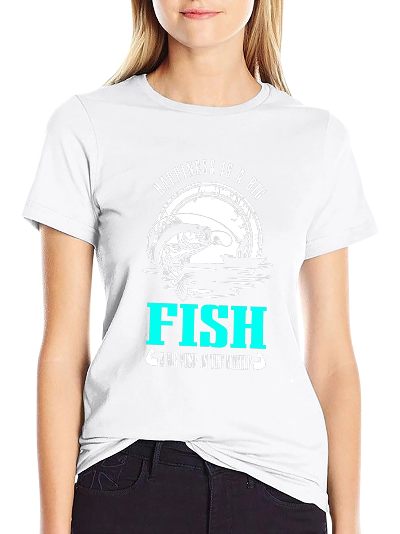 Camiseta Negra Happiness is a Big Fish