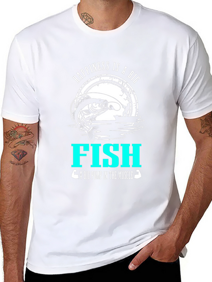 Camiseta Negra Happiness is a Big Fish