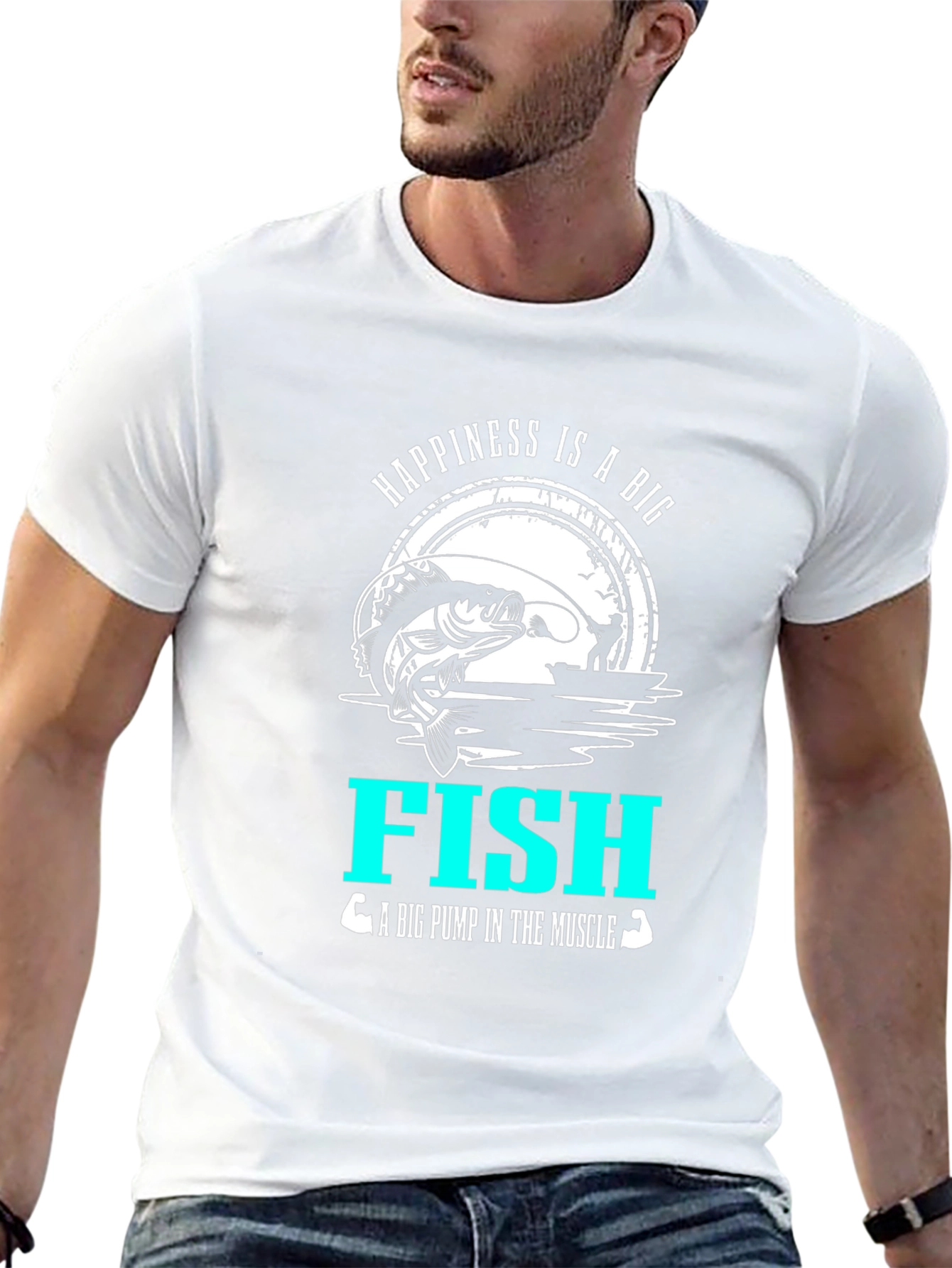Camiseta Negra Happiness is a Big Fish
