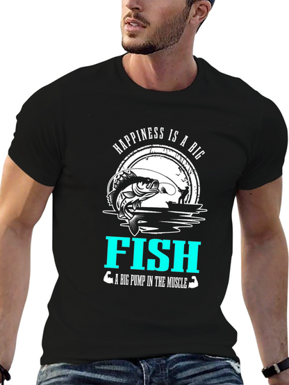 Camiseta Negra Happiness is a Big Fish
