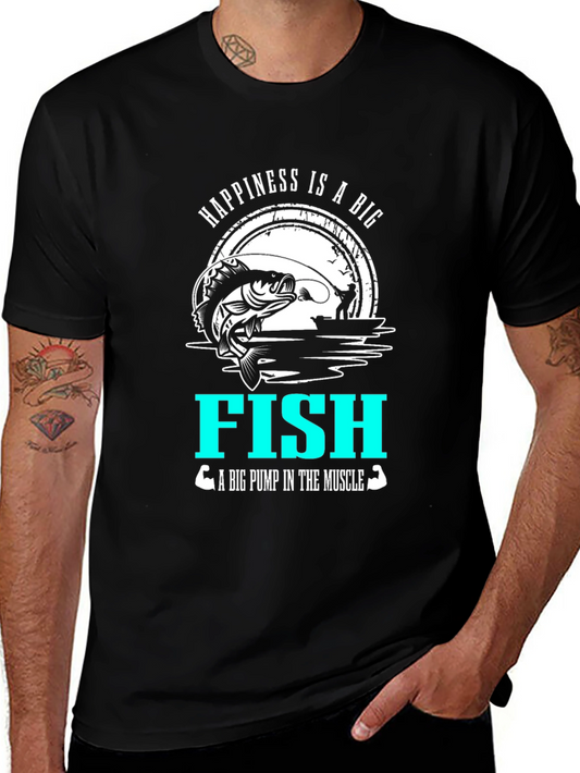 Camiseta Negra Happiness is a Big Fish