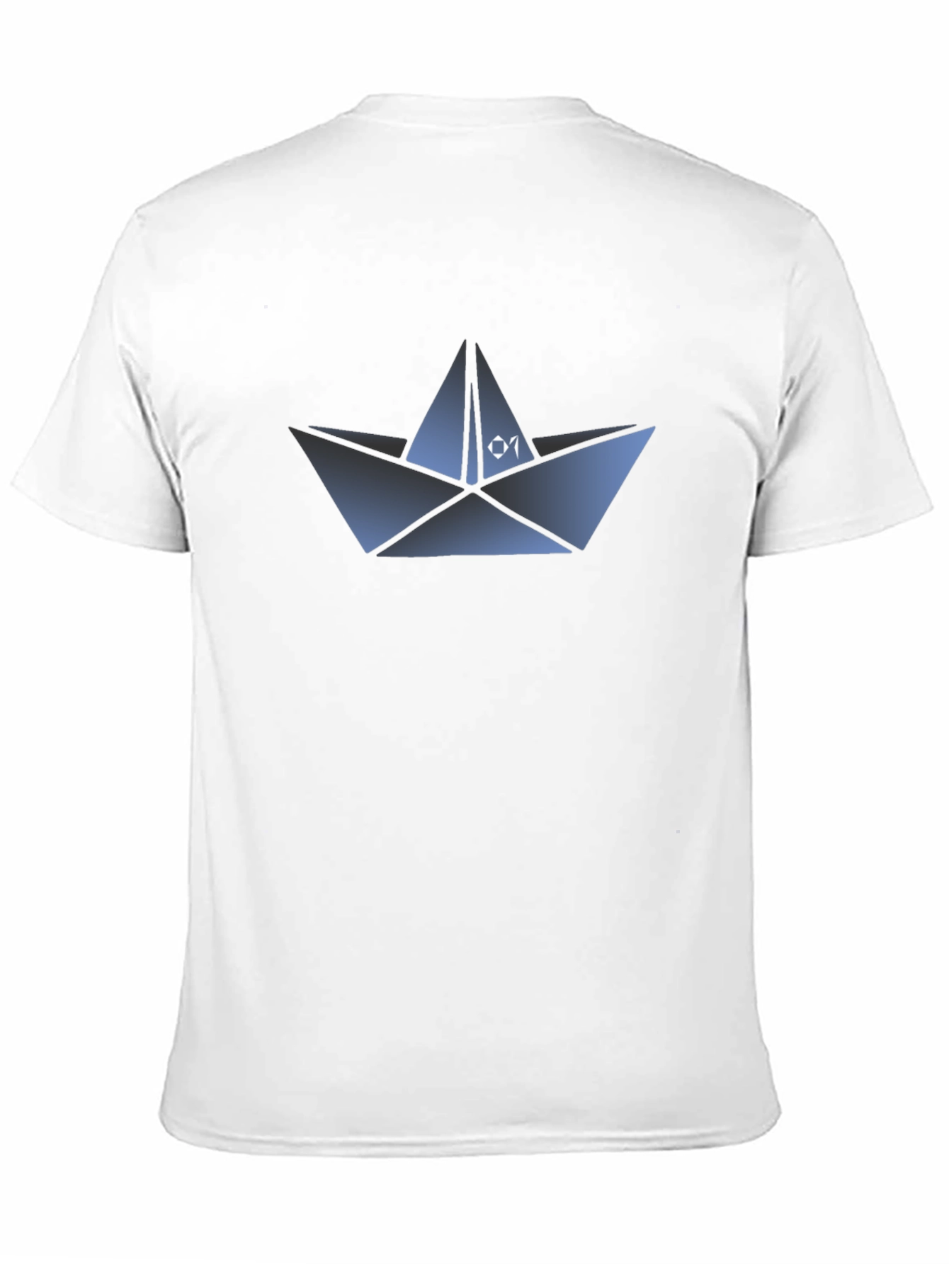 Camiseta Negra con Diseño de Barco de Papel