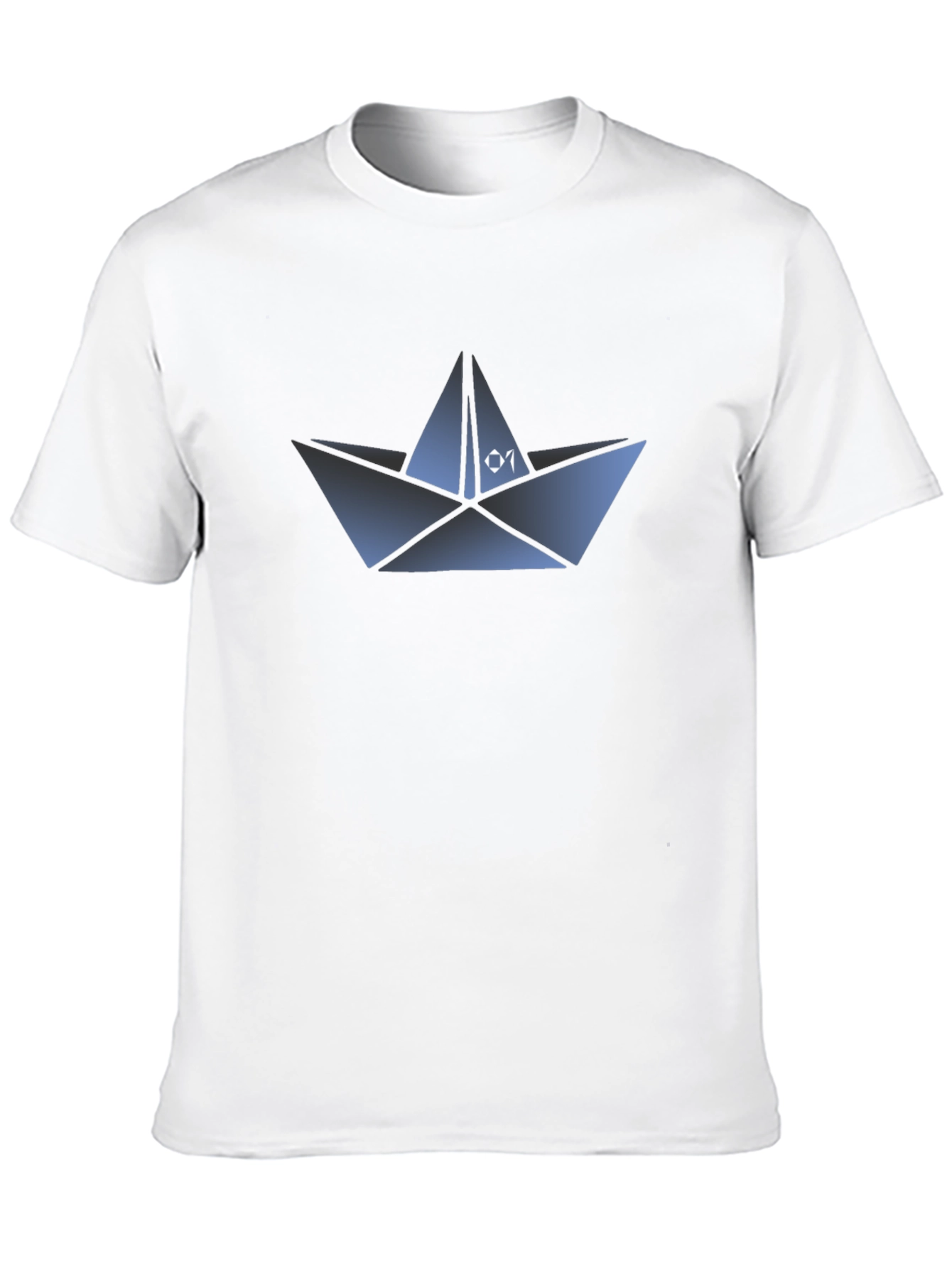 Camiseta Negra con Diseño de Barco de Papel