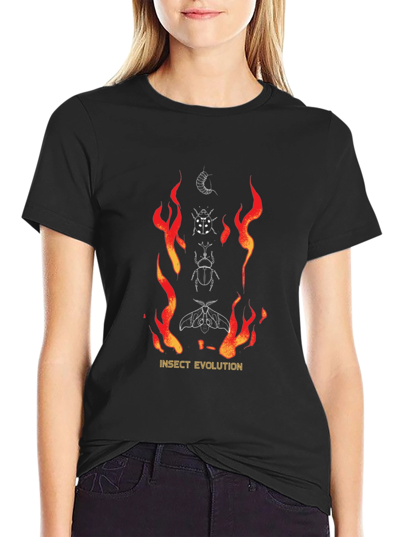 Camiseta Negra Evolución Insecto
