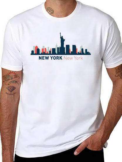Camiseta Hombre Nueva York Skyline Diseño Urbano