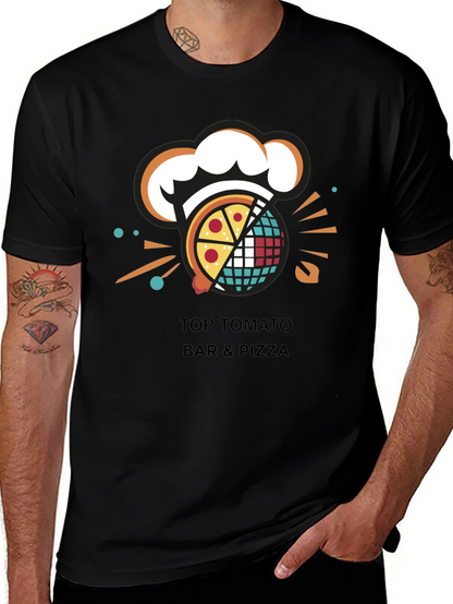 Camiseta Negra Top Tomato Bar & Pizza