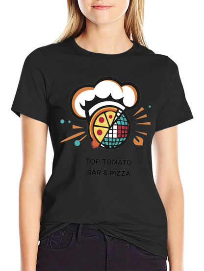 Camiseta Negra Top Tomato Bar & Pizza