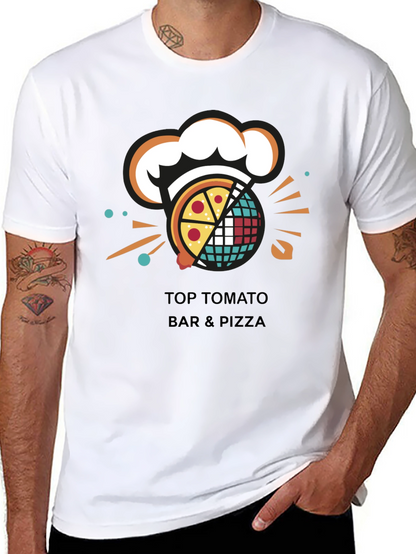 Camiseta Negra Top Tomato Bar & Pizza