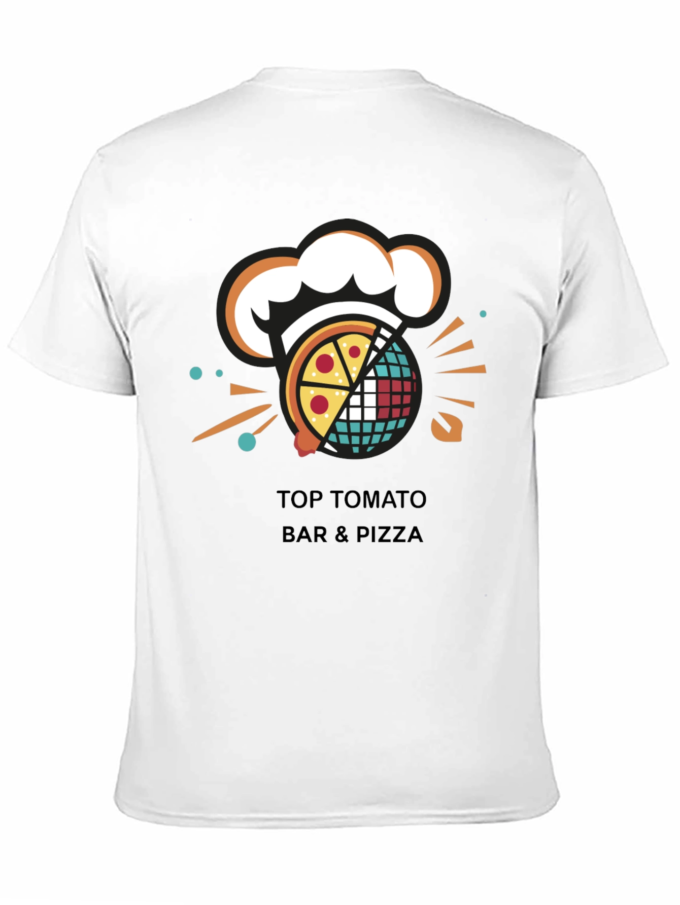 Camiseta Negra Top Tomato Bar & Pizza