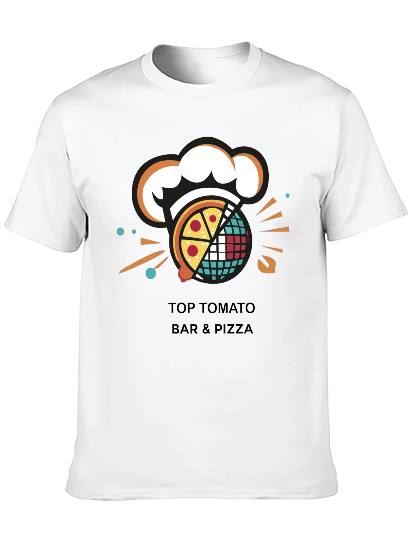Camiseta Negra Top Tomato Bar & Pizza