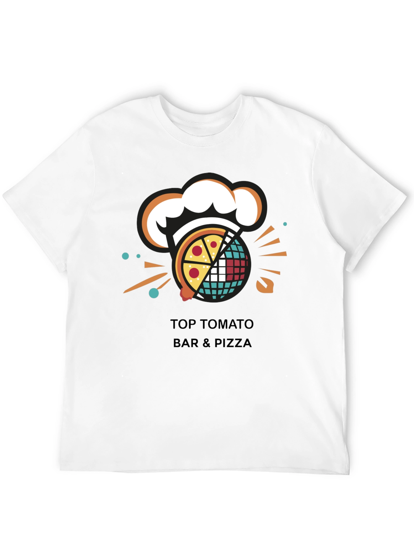 Camiseta Negra Top Tomato Bar & Pizza