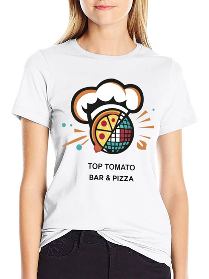 Camiseta Negra Top Tomato Bar & Pizza