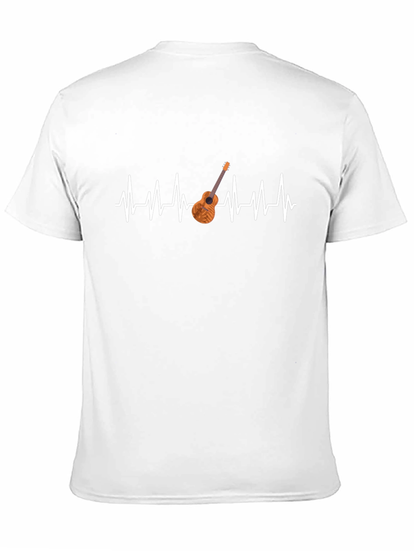 Camiseta Negra con Diseño de Latido y Guitarra