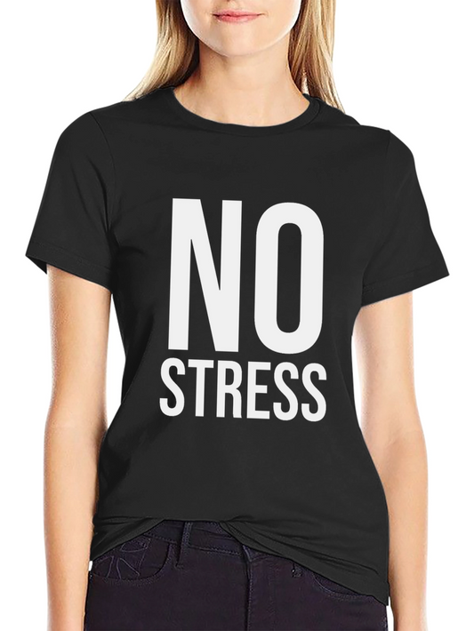 Camiseta Hombre Negra Sin Estrés Algodón Casual