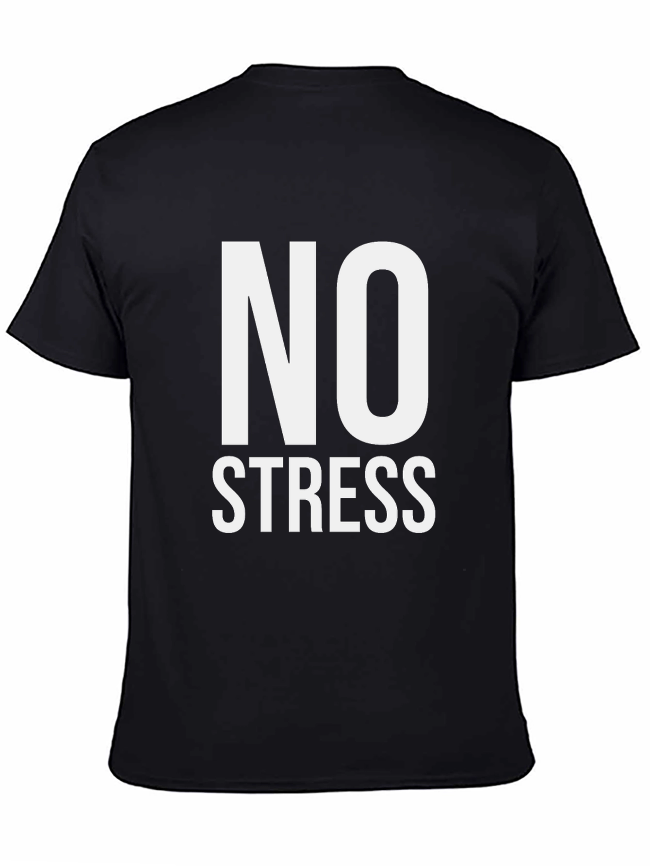 Camiseta Hombre Negra Sin Estrés Algodón Casual