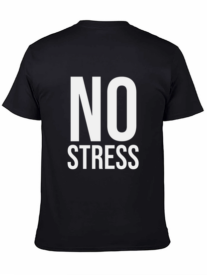 Camiseta Hombre Negra Sin Estrés Algodón Casual